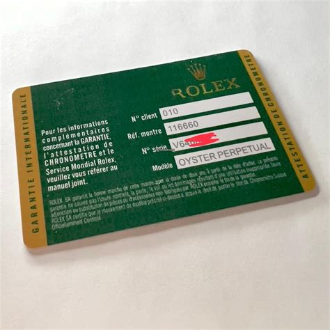 rolex service card|rolex warranty card for sale.